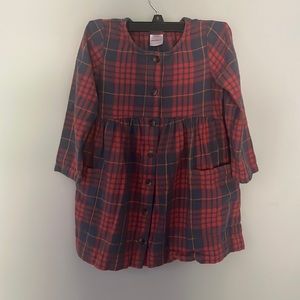 Plaid Red and Blue Kids Dress